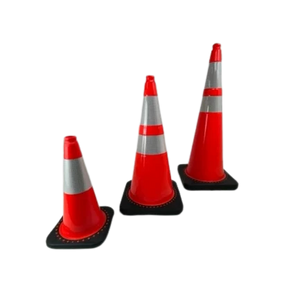M-CN36IN- M64 36" Traffic Cone - High Visibility, Durable PVC, Reflective Collar for Road Safety & Construction CasterHQ