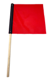 1.4 lb 18" x 18" Wood Handle Red Safety Warning Flag | CasterHQ