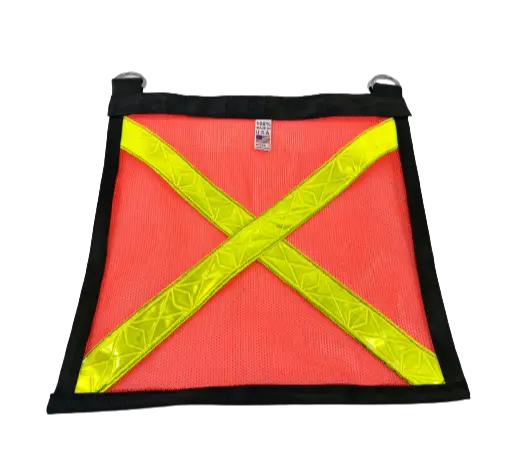 M-FLAG-DR-BB-RX - Safety Flag with Reflective X design and Reinforced Edge, enhancing visibility and durability for user safety