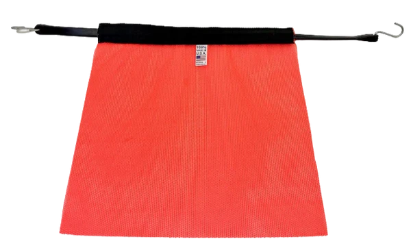High-Visibility Orange Safety Flag with 31-Inch Bungee Cord - Durable Mesh & Steel Construction | Part # M-FLAG-TS31 CasterHQ