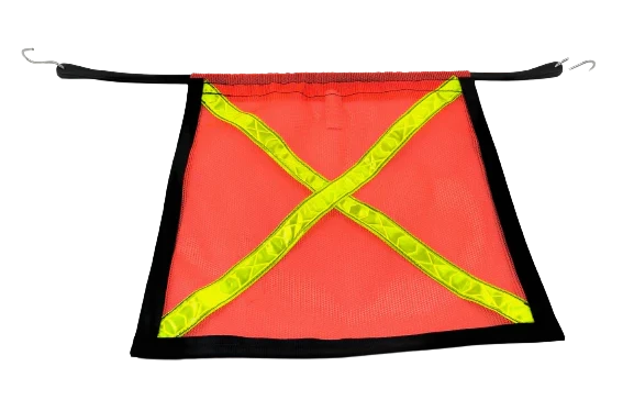 Reflective Safety Flag with 31-Inch Bungee Cord - M-FLAG-TS31-BB-RX | High Visibility, Reinforced Edge for Industrial & Recreational Use CasterHQ