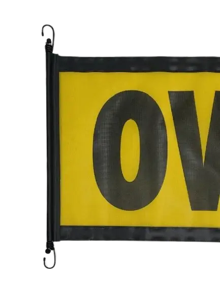 M-OL7M: Durable Mesh Oversize Load Sign with Bungees, 18x84inch - Lightweight and Highly Visible for Enhanced Safety -  | CasterHQ