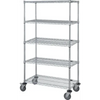 M1836C46-5 Mobile Wire Shelving Cart: 5-Tier, 18