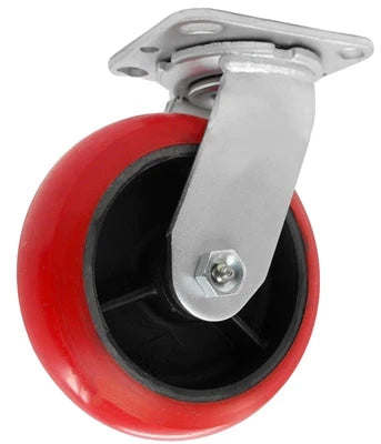 MEDIUM DUTY 5"X 2" CROWN POLYURETHANE ON IRON WHEEL - SWIVEL CASTER 800 lbs Capacity CasterHQ