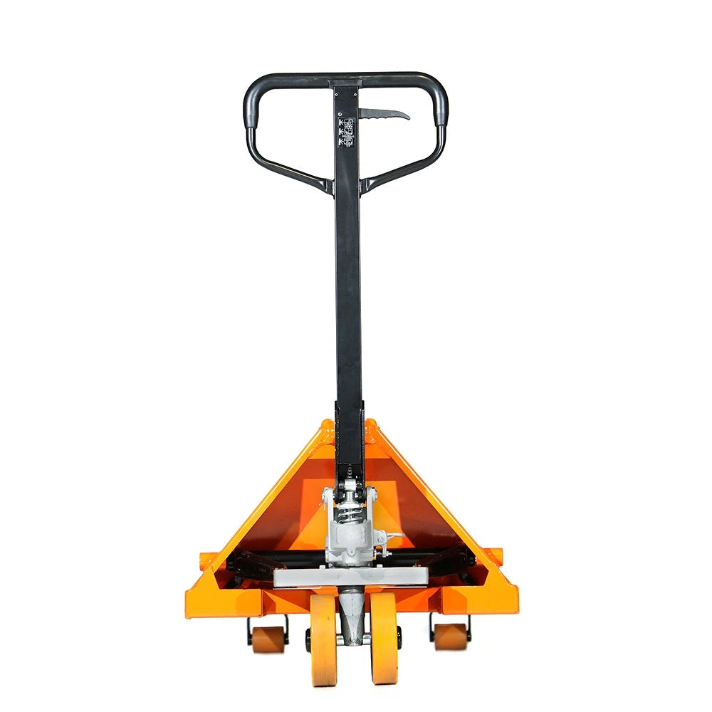 ML2796 Long Pallet Jack | Wheels Polyurethane on Steel | 27" Width 96" Length | 4,400 lb. Load Capacity | Orange Color CasterHQ