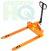 ML3348ULP 4-Way Pallet Jack Truck | Wheels Polyurethane on Steel | 50" Height | 33" Width | 48" Length | 2200 lb. Load Capacity | Orange Color CasterHQ