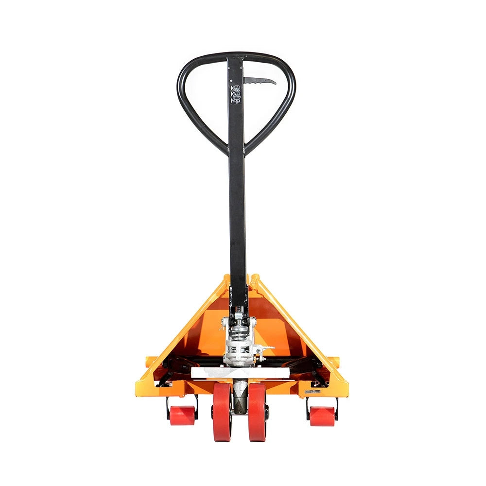 ML55-3 HEAVY DUTY PALLET JACK TRUCK | WHEELS POLYURETHANE ON STEEL | 50" HEIGHT | 27" WIDTH | 48" LENGTH | 5500 LB. LOAD CAPACITY | ORANGE COLOR CasterHQ
