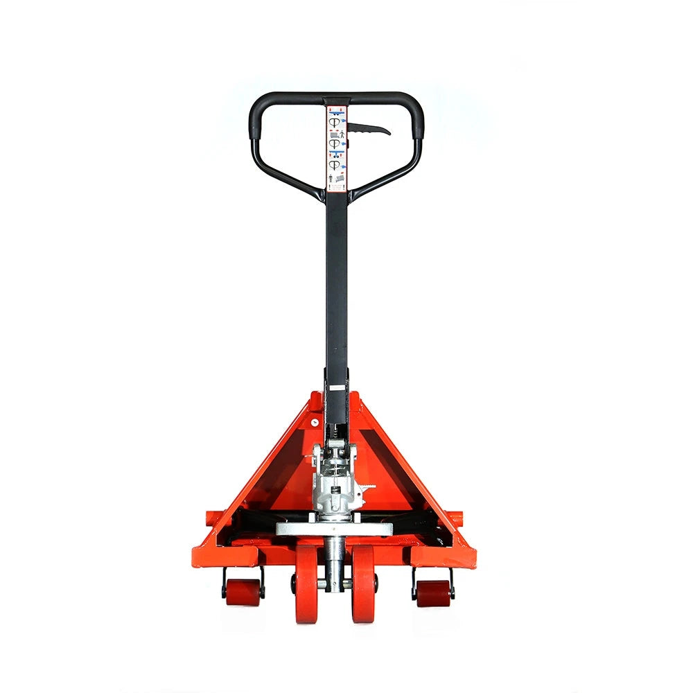 ML55C Heavy Duty Pallet Jack Truck | Wheels Polyurethane on Steel | 50" Height | 27" Width | 48" Length | 5500 lb. Load Capacity | Orange Color CasterHQ