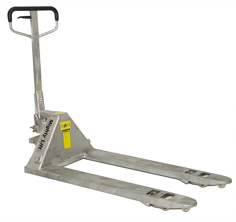 ML55GLV Heavy Duty Pallet Jack Truck | Wheels Polyurethane on Steel | 50" Height | 27" Width | 48" Length | 5500 lb. Load Capacity CasterHQ