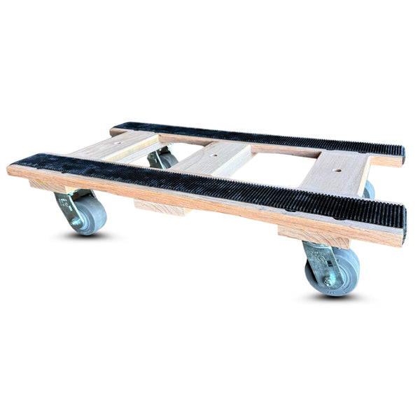 20 Inch x 36 Inch Oak H-Frame Furniture Dolly - 1800 lbs Capacity | 4 Inch Non-Marking Thermo Rubber Wheels | USA-Made CasterHQ