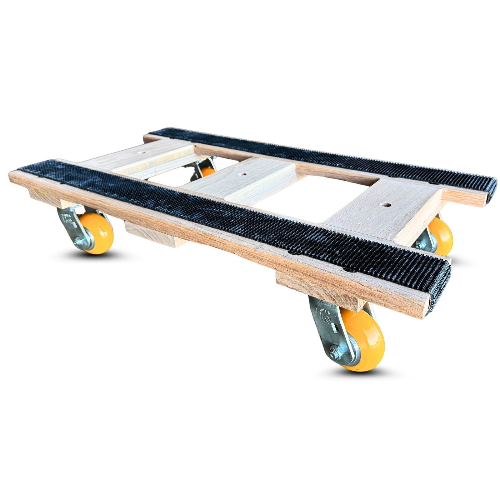 20 Inch x 36 Inch Oak H-Frame Furniture Dolly - 2240 lbs Capacity | 4 Inch Poly on Aluminum Ergo Wheels | USA-Made CasterHQ