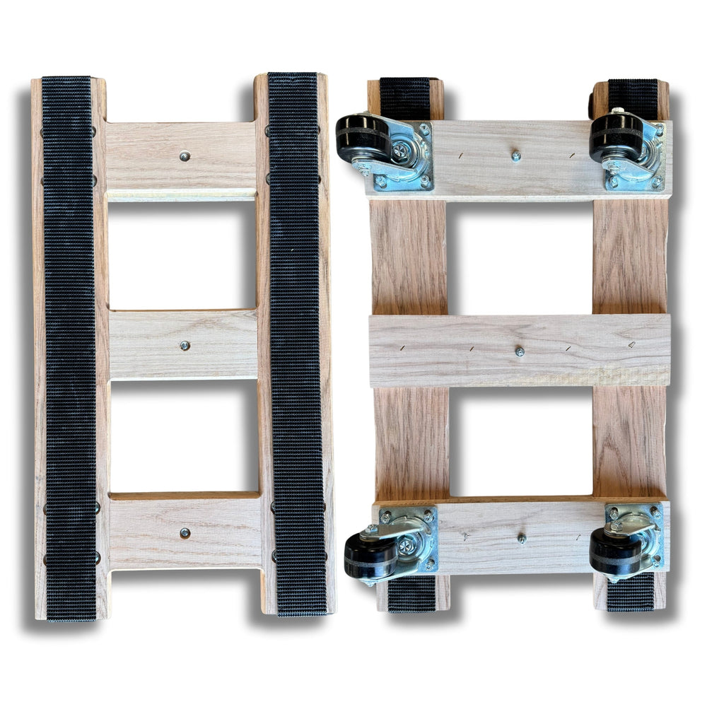 20 Inch x 36 Inch Heavy Duty Oak H-Frame Furniture Dolly - 2240 lbs Capacity | 3-1/4 Inch Phenolic Wheels | USA-Made CasterHQ