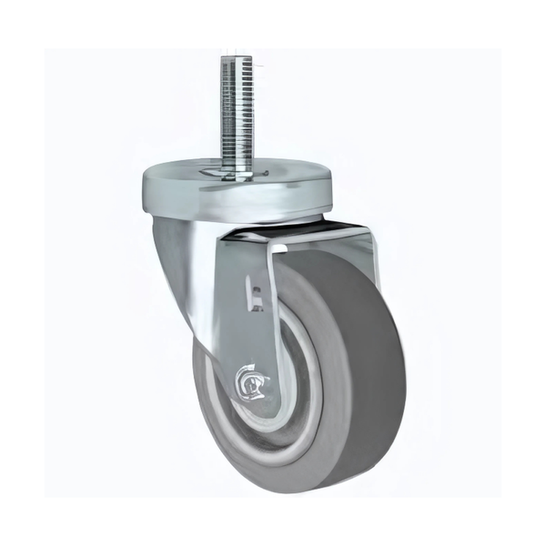 3 inch Gray Non-Marking Threaded Caster with Ball Bearing - P12S-PRP030B-ST1 | 200 lbs Load Capacity | Durable and Smooth Rolling Blickle