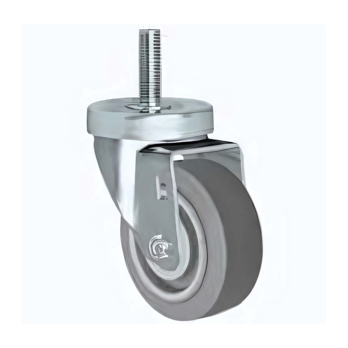 Gray Non-Marking Swivel Threaded Caster P12S-PRP035B-ST1 | 3.5 inch Polyurethane Wheel with Ball Bearing, 250 lbs Load Capacity - Ideal for Industrial and Home Use Blickle
