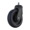5 Inch x 1.25 Inch Shopping Cart Caster - Soft Rubber Gray Wheel | 200 lbs Capacity Swivel CasterHQ