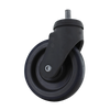 5 Inch x 1.25 Inch Shopping Cart Caster - Soft Rubber Gray Wheel | 200 lbs Capacity Swivel CasterHQ