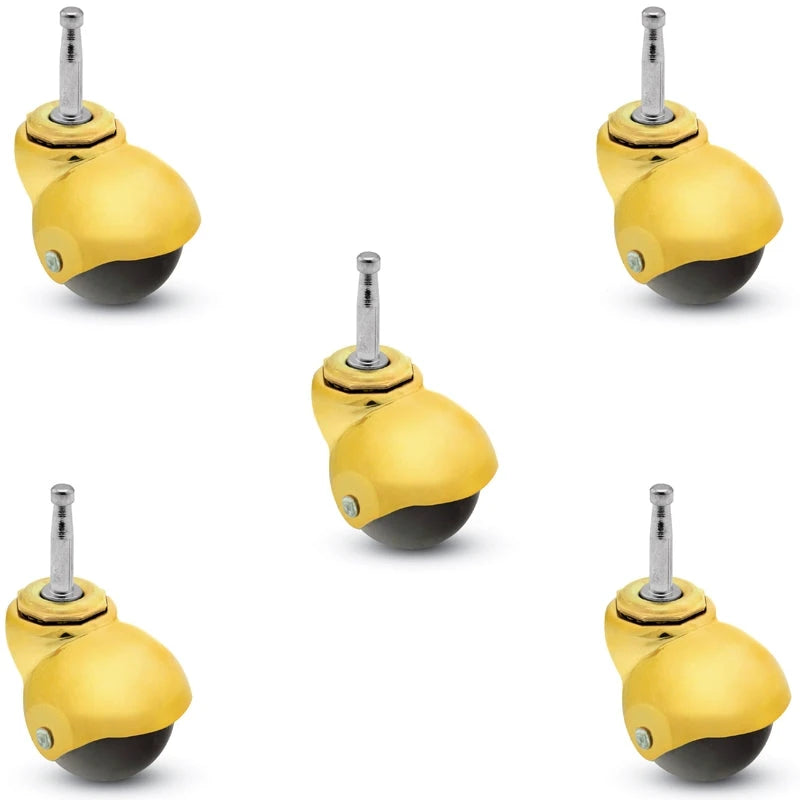PBH20302MB-3ED-5 | Set of 5 | 2" Spherical Ball Caster - Grip Neck Stem - 5/16" x 1-1/2" Shepherd