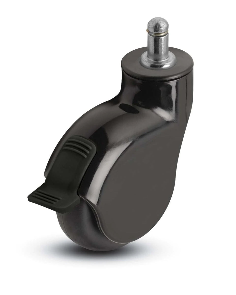 Genesis Series | 3" Grip Ring Stem Caster with Brake | Black Nylon Body | 110 lbs Capacity LOGO
