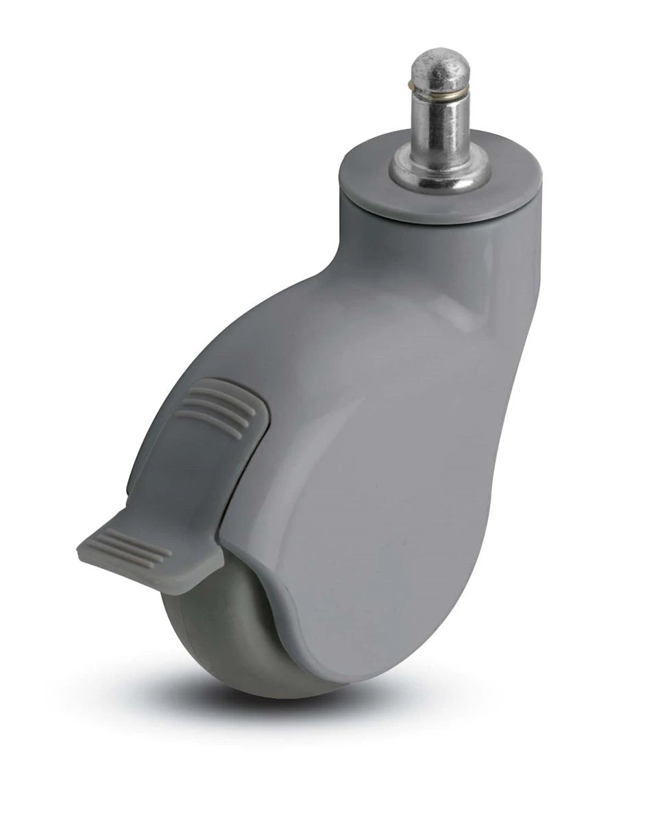 Genesis Series | 3" Grip Ring Stem Caster with Brake | Gray Nylon Body | 110 lbs Capacity LOGO