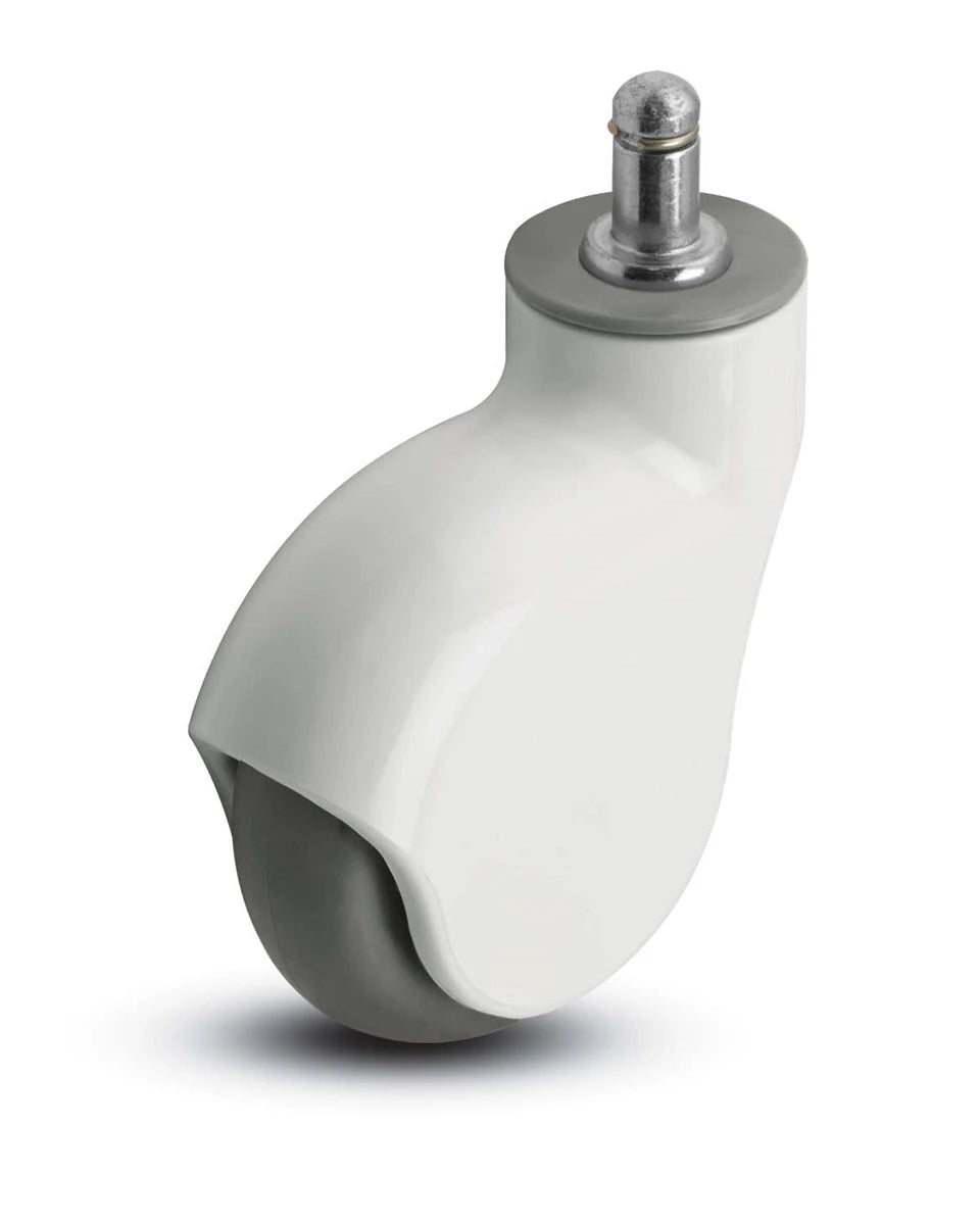 Genesis Series | 3" Grip Ring Stem Caster | White Nylon Body | 110 lbs Capacity LOGO