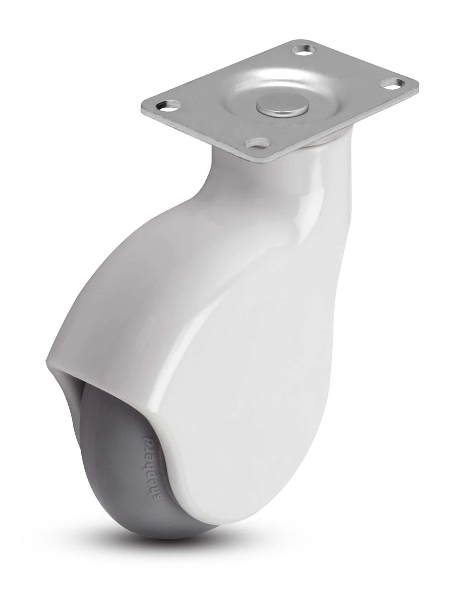 Genesis Series | 4" x 1-1/4" Swivel Caster | White Nylon Body | 225 lbs Capacity LOGO
