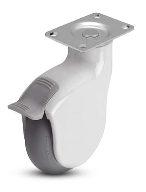 Shepherd PGE40120WH-MNT63-GG-B 4" x 1-1/4" Gray Rubber Plate Caster — 225 lb — 2-3/8" x 3-5/8" Plate