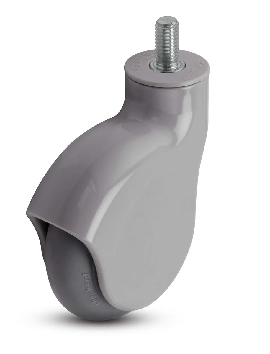 Genesis Series | 4" Threaded Stem Caster | Gray Nylon Body | 225 lbs Capacity LOGO