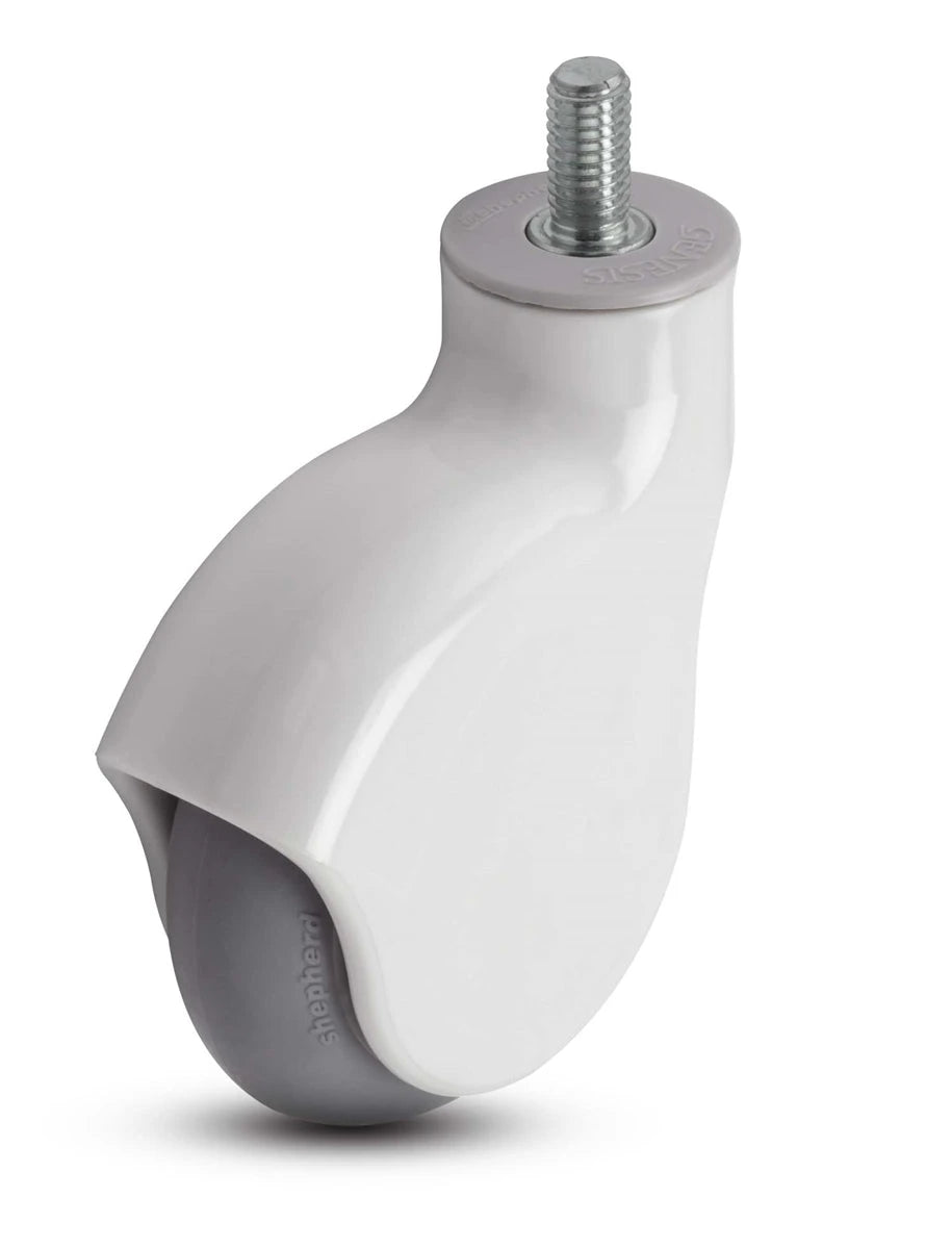 Genesis Series | 4" Threaded Stem Caster | White Nylon Body | 225 lbs Capacity LOGO