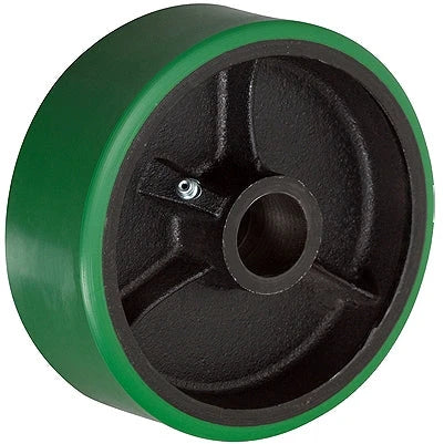 6 Inch x 2 Inch Green Polyurethane on Cast Iron Core Wheel - 1200 lbs Capacity | Heavy Duty CasterHQ