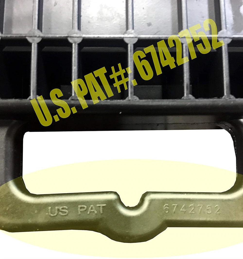 Pallet Jack Stop - 12'' x 14'' x 2'' - U.S. Patent Super Grip Design - High Grade Non-Slip Rubber CasterHQ