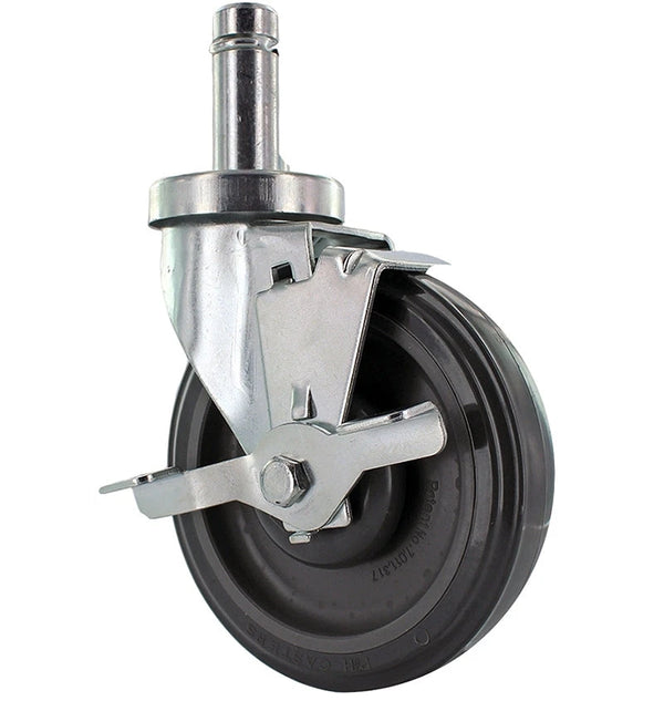 Universal Steel Wire Post Shelving Caster | 5" Polyurethane Wheel | Grip Ring Stem CasterHQ