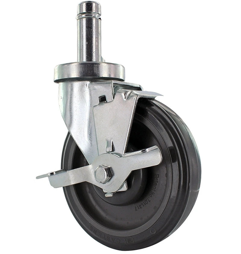 Universal Steel Wire Post Shelving Caster | 5" Polyurethane Wheel | Grip Ring Stem CasterHQ