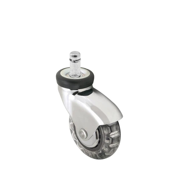 Faultless Medical 3" x 0.94" Vipor Polyurethane Swivel Caster - 7/16" x 7/8" Grip Ring Stem, 120 lbs Capacity | SKU: POM30223BC-VPR33(CK) Faultless