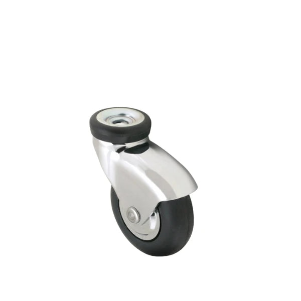 Faultless Medical 3" x 0.94" Monotech Rubber Swivel Caster - Hallow Kingpin Stem, 110 lbs Capacity | SKU: POM30403BC-MNT Faultless