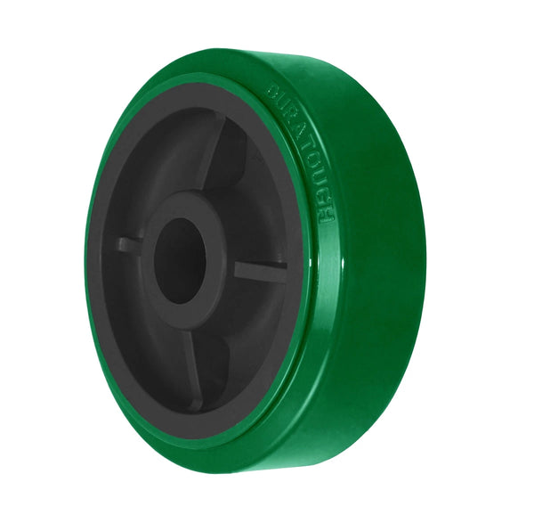 6" x 2" Green Premium Polyurethane on Polyolefin Core - 900 lbs Cap CasterHQ