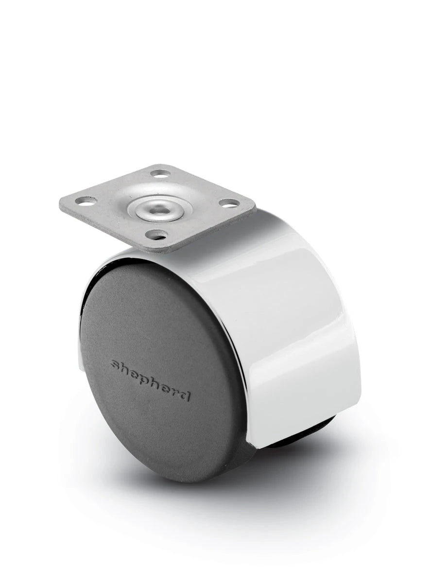 Pacer Hooded Plate Caster| 1-1/2" x 1-1/2" Top Plate | Bright Chrome Hooded Design shepherd