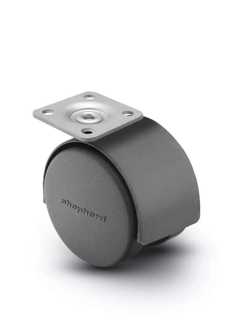 Pacer Hooded Plate Caster| 1-1/2" x 1-1/2" Top Plate | Flat Black Hooded Design shepherd
