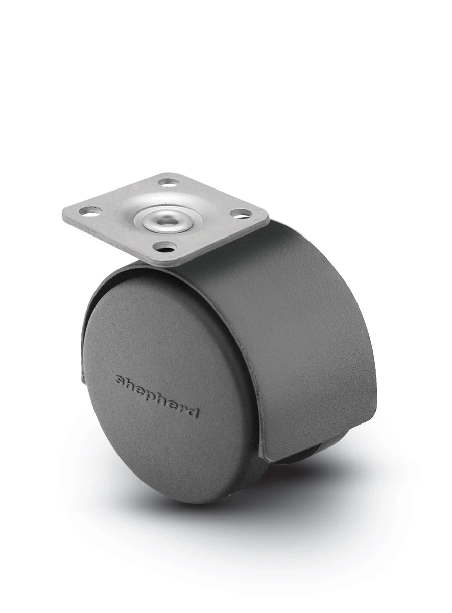 Pacer Hooded Plate Caster| 1-1/2" x 1-1/2" Top Plate | Flat Black Hooded Design shepherd