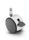 Pacer Hooded Chair Caster w/Brake - 50mm Diameter - 3/8" x 1" Grip Ring Stem - 75 lbs Capacity - Nylon Wheels shepherd