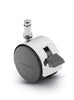 Pacer Hooded Chair Caster w/Brake - 50mm Diameter - 7/16