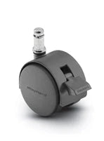 Pacer Hooded Chair Caster w/Brake - 50mm Diameter - 3/8" x 1" Grip Ring Stem - 75 lbs Capacity - Nylon Wheels shepherd