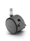 Pacer Hooded Chair Caster w/Brake - 50mm Diameter - 3/8" x 1" Grip Ring Stem - 75 lbs Capacity - Nylon Wheels shepherd