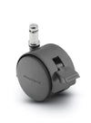 Pacer Hooded Chair Caster w/Brake - 50mm Diameter - 3/8" x 1" Grip Ring Stem - 75 lbs Capacity - Nylon Wheels shepherd