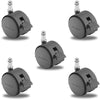 Pacer Shepherd 50mm Flat Black Hooded Locking Chair Casters - 375 lbs Capacity, Grip Ring Stem - CasterHQ shepherd