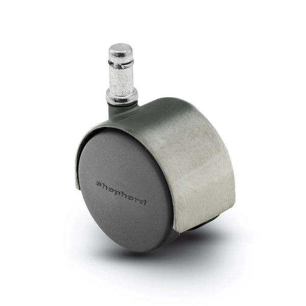 Pacer Hooded Chair Caster - 60mm Diameter - 7/16" x 7/8" Grip Ring Stem - 100 lbs Capacity - Nylon Wheels shepherd
