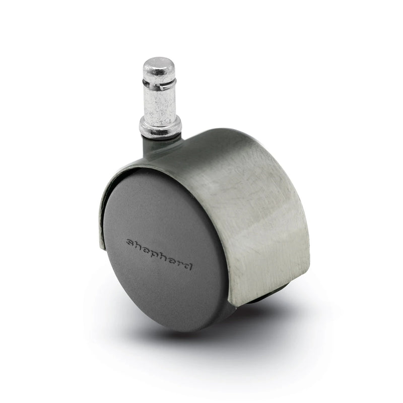 Pacer Hooded Chair Caster - 50mm Diameter - 7/16" x 7/8" Grip Ring Stem - 75 lbs Capacity - Nylon Wheels shepherd