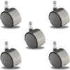 Pacer Hooded Chair Caster Set of 5 - 50mm Diameter - 7/16" x 7/8" Grip Ring Stem - 375 lbs Capacity Per Set - Nylon Wheels shepherd