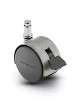 Pacer Hooded Chair Caster w/Brake - 50mm Diameter - 3/8" x 1" Grip Ring Stem - 75 lbs Capacity - Nylon Wheels shepherd