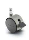 Pacer Hooded Chair Caster w/Brake - 50mm Diameter - 3/8" x 1" Grip Ring Stem - 75 lbs Capacity - Nylon Wheels shepherd