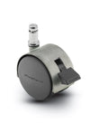 Pacer Hooded Chair Caster w/Brake - 50mm Diameter - 3/8" x 1" Grip Ring Stem - 75 lbs Capacity - Nylon Wheels shepherd
